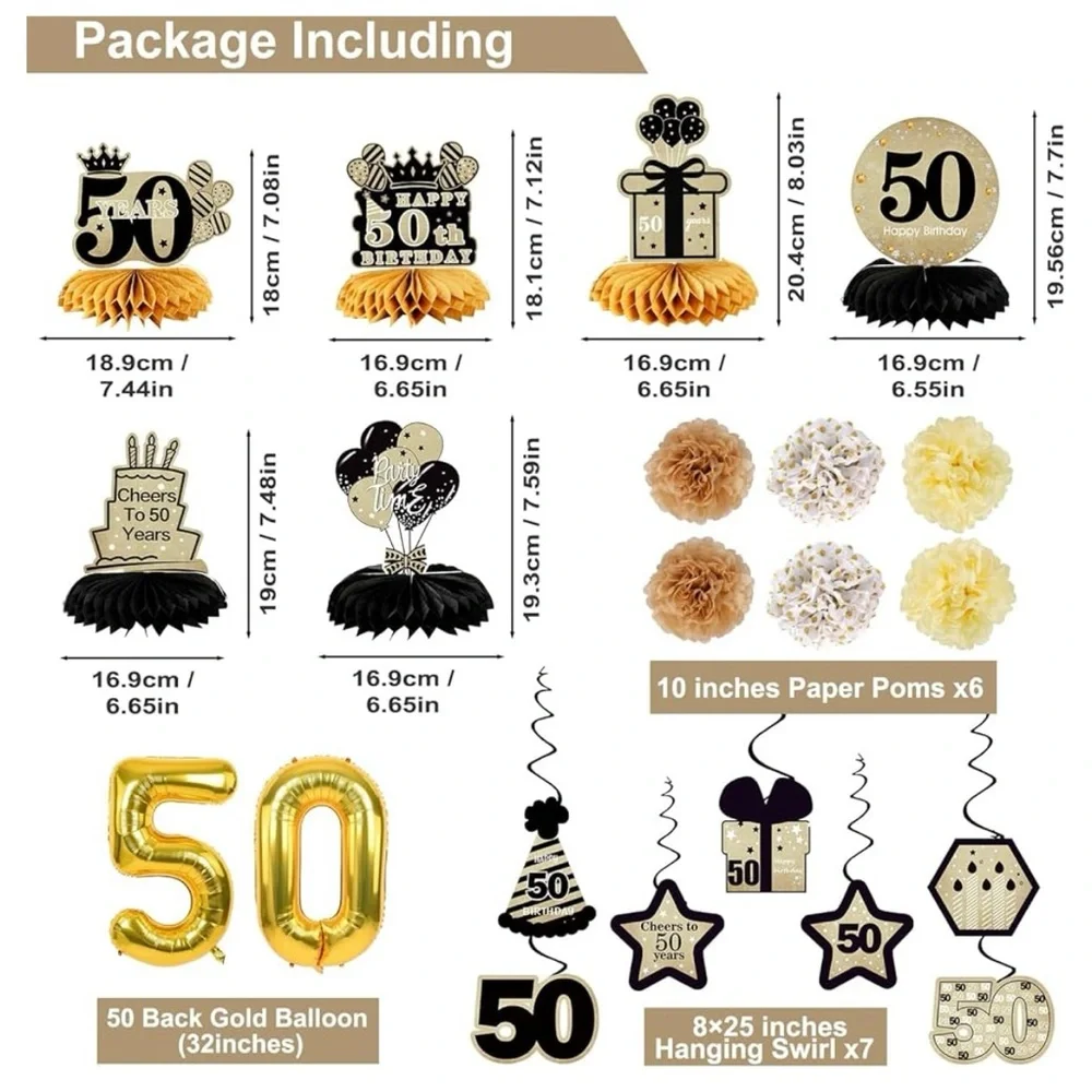Cheers to 50 Years Party Decoration Set